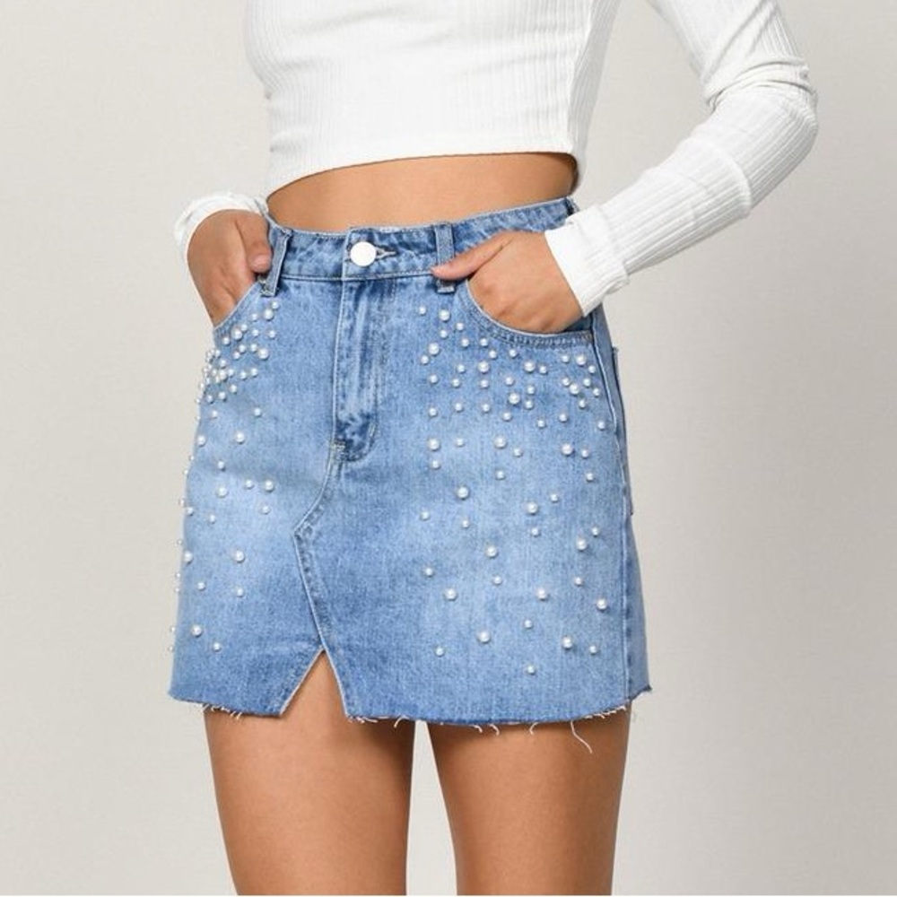 Pearl Denim Skirt